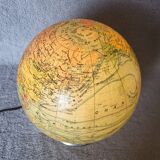 Art Deco glass and metal globe with functional lighting