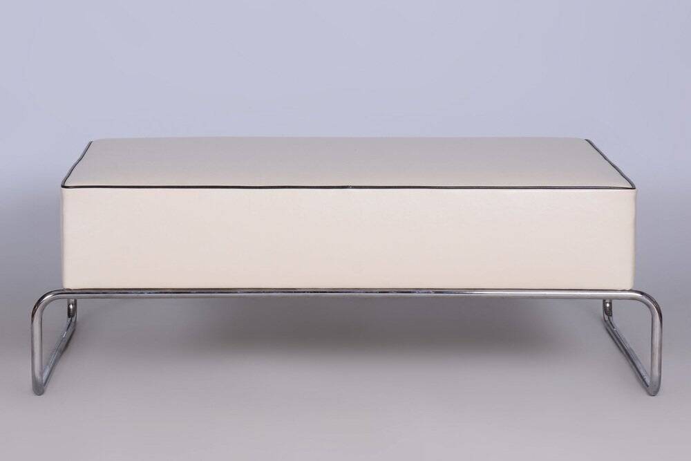 Bauhaus Stool or Coffee Table in Chromed Steel, Czechia, 1930s