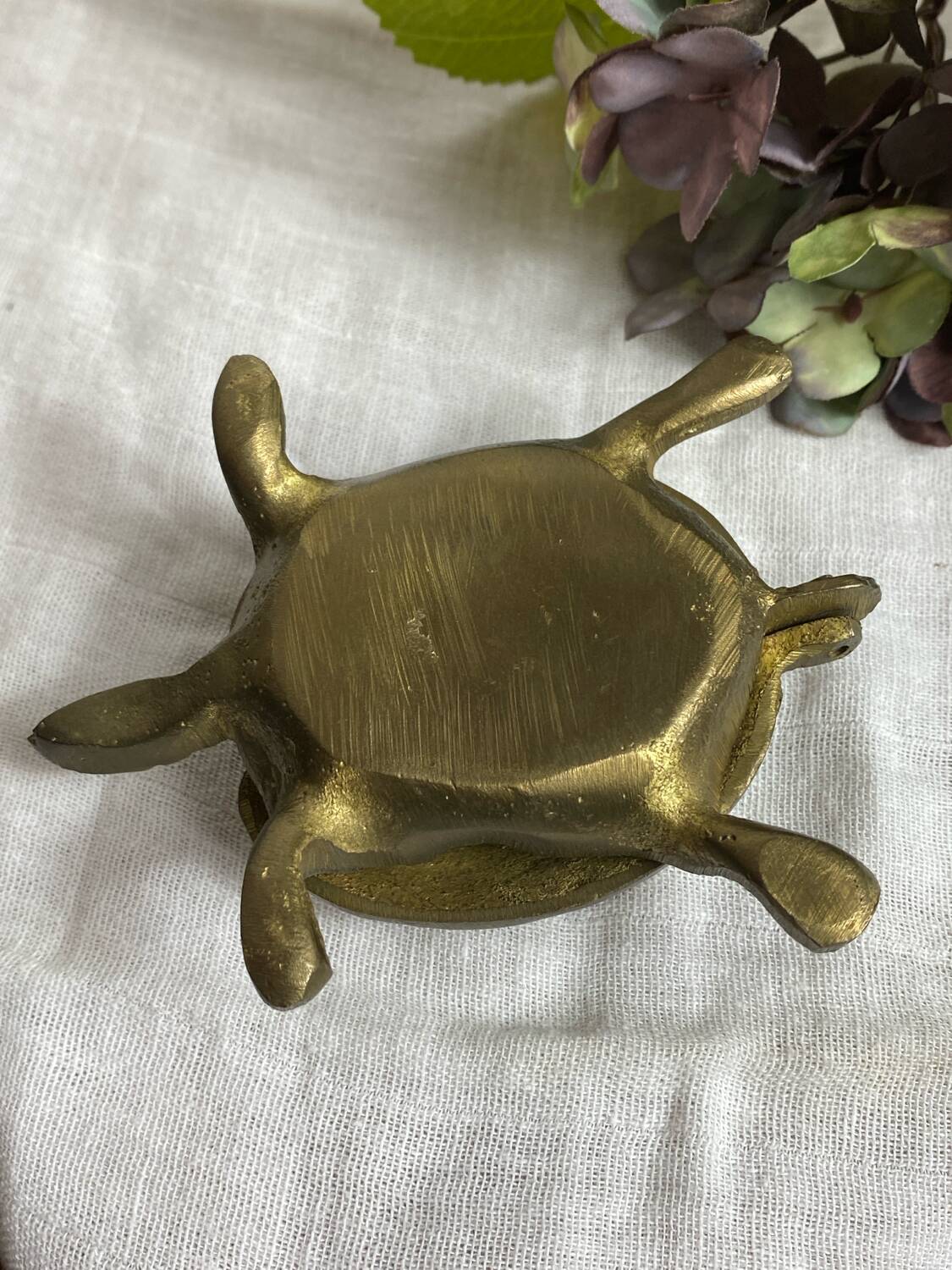 Brass turtle ashtray