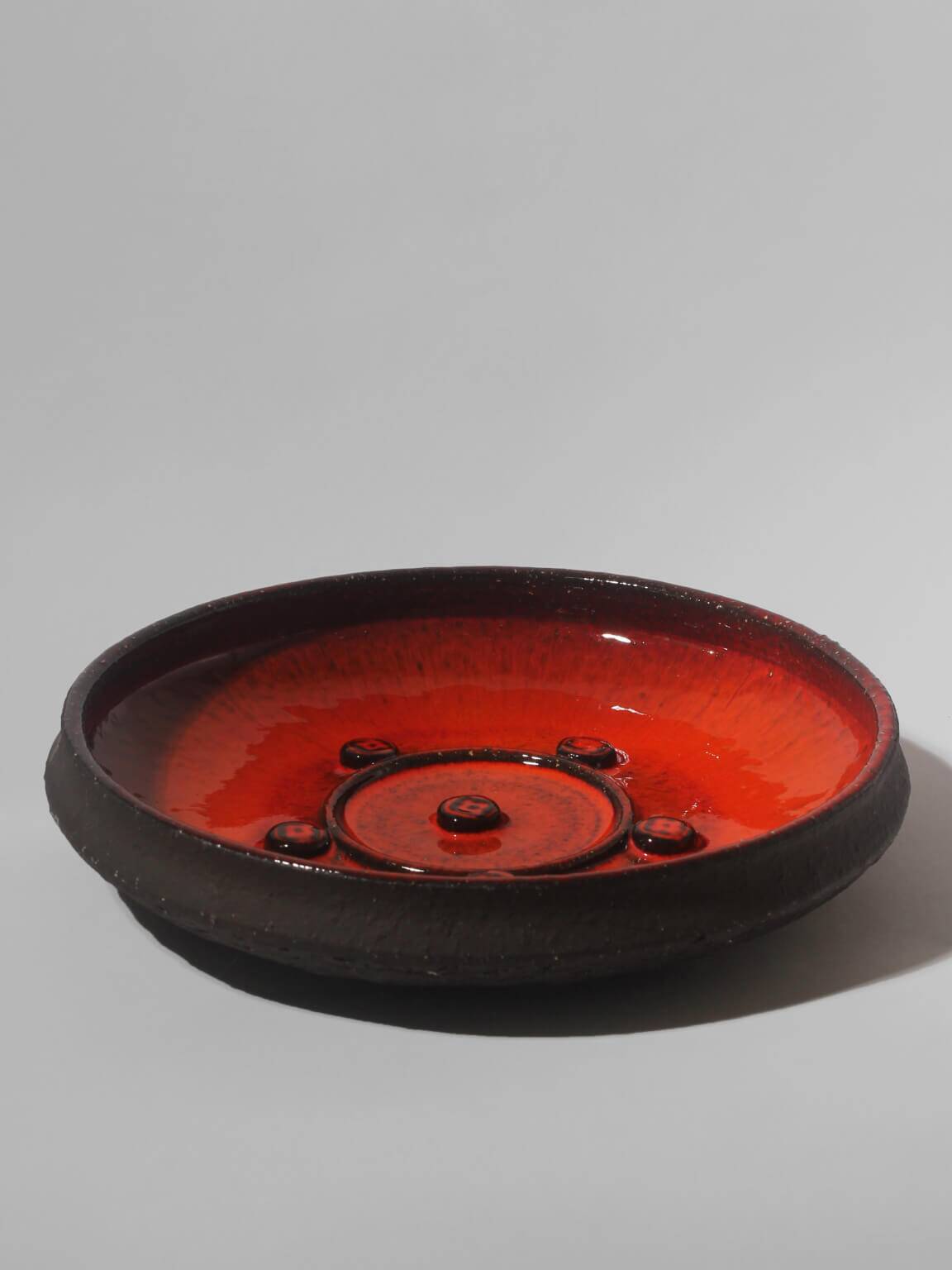 Holbæk Orange Glaze Stoneware Bowl, 1960s, Denmark