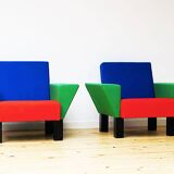 Westside bench and 2 armchairs by Ettore Sottsass for Knoll International, 1983