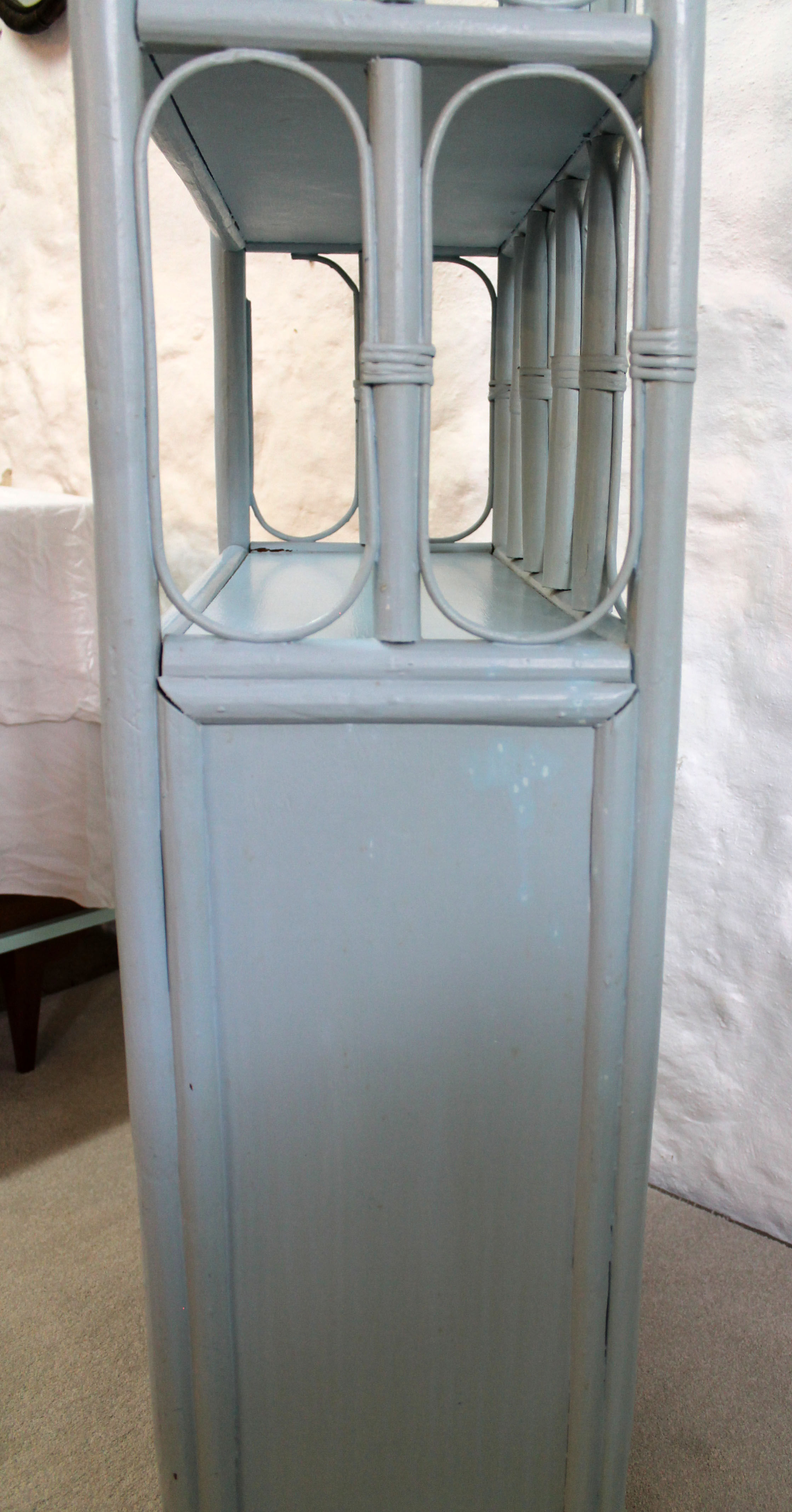 Blue bamboo shelf