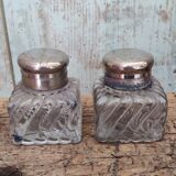 Lot de deux encriers en cristal