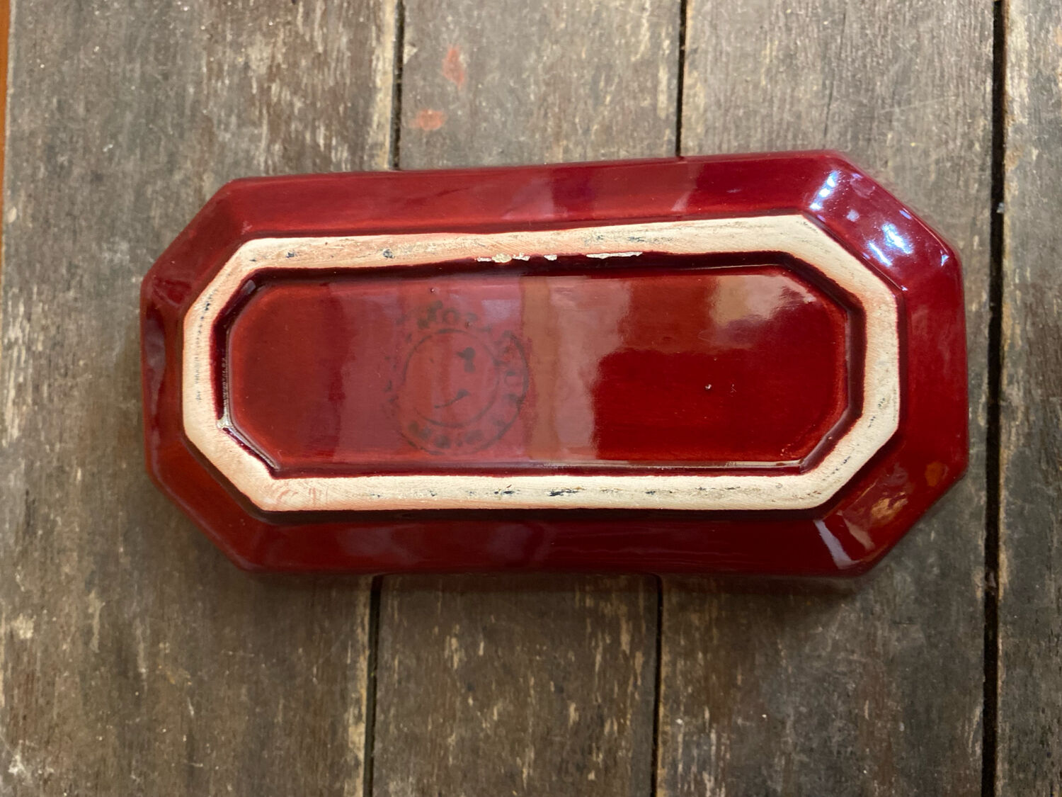 Set of 3 Vintage Red Oriental Ceramic Pocket Vases with Black Decor