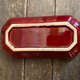 Set of 3 Vintage Red Oriental Ceramic Pocket Vases with Black Decor