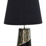 Large vintage silver and black ceramic lamp 120cm