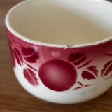 Set of 6 antique cups with fruits and birds from Badonviller.