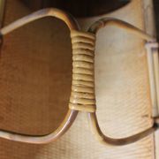 Vintage wicker log basket magazine holder