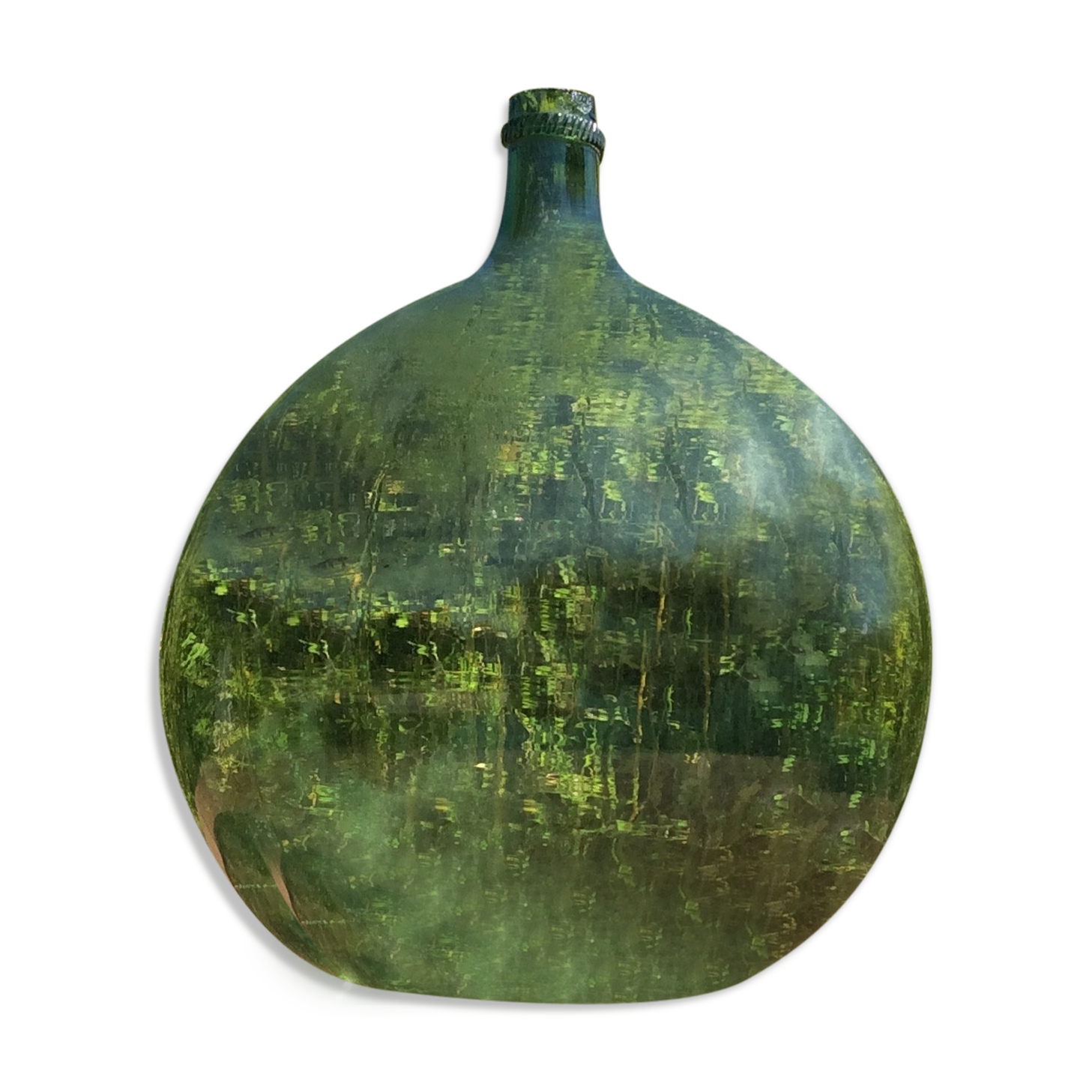 Very imposing demijohn green bombonne