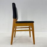 Set of 6 Leatherette & Wood Chairs, Czechoslovakia, 1960's