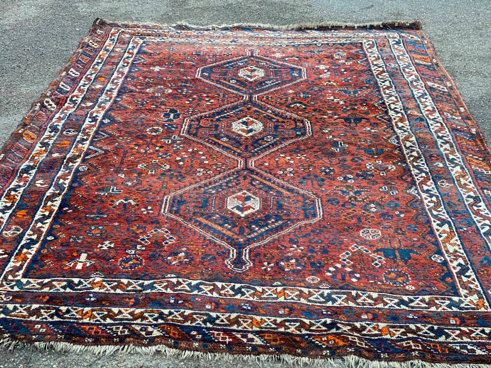Persian wool oriental rug Iran burgundy handmade 230x320