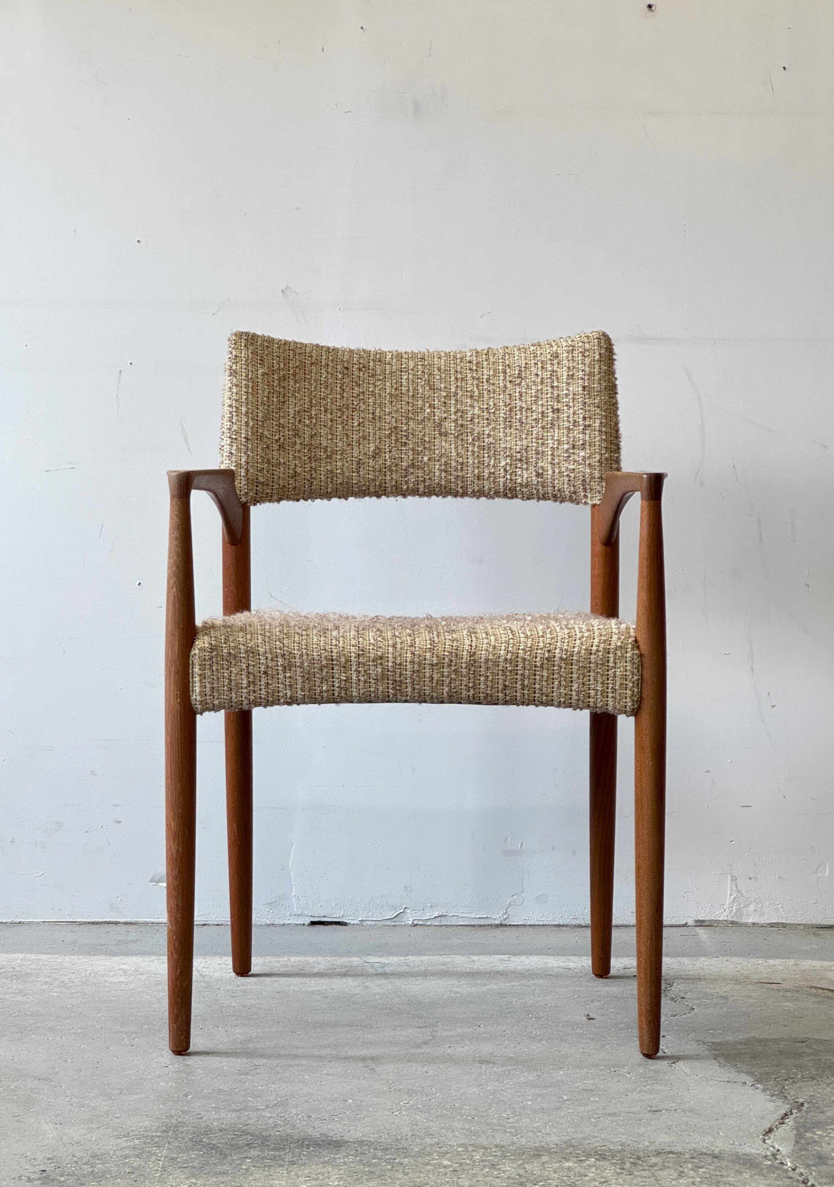 Teak and wool chair, Denmark, 1960s/1970s, vintage, mid-20th century