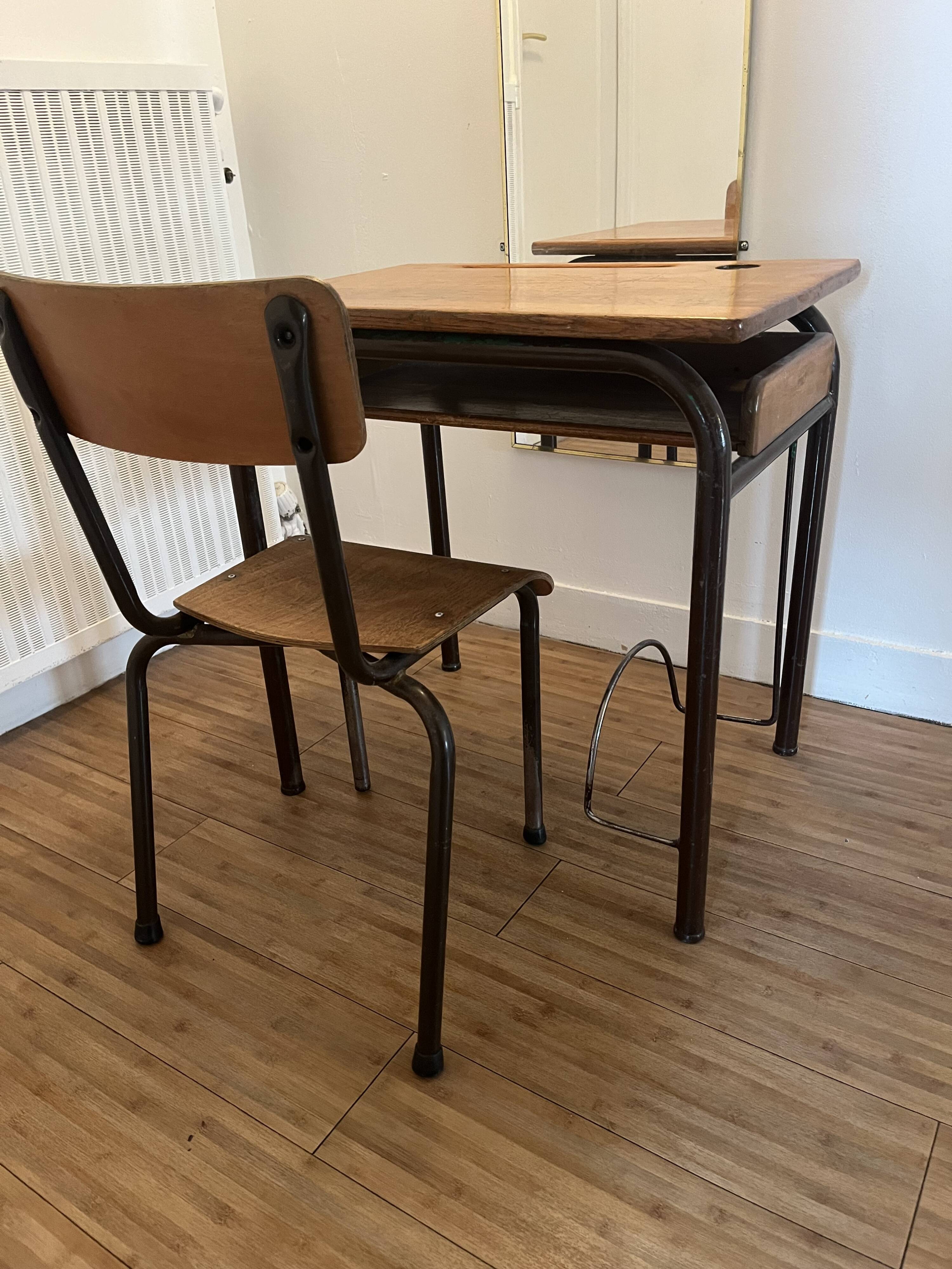 School desk with its chair