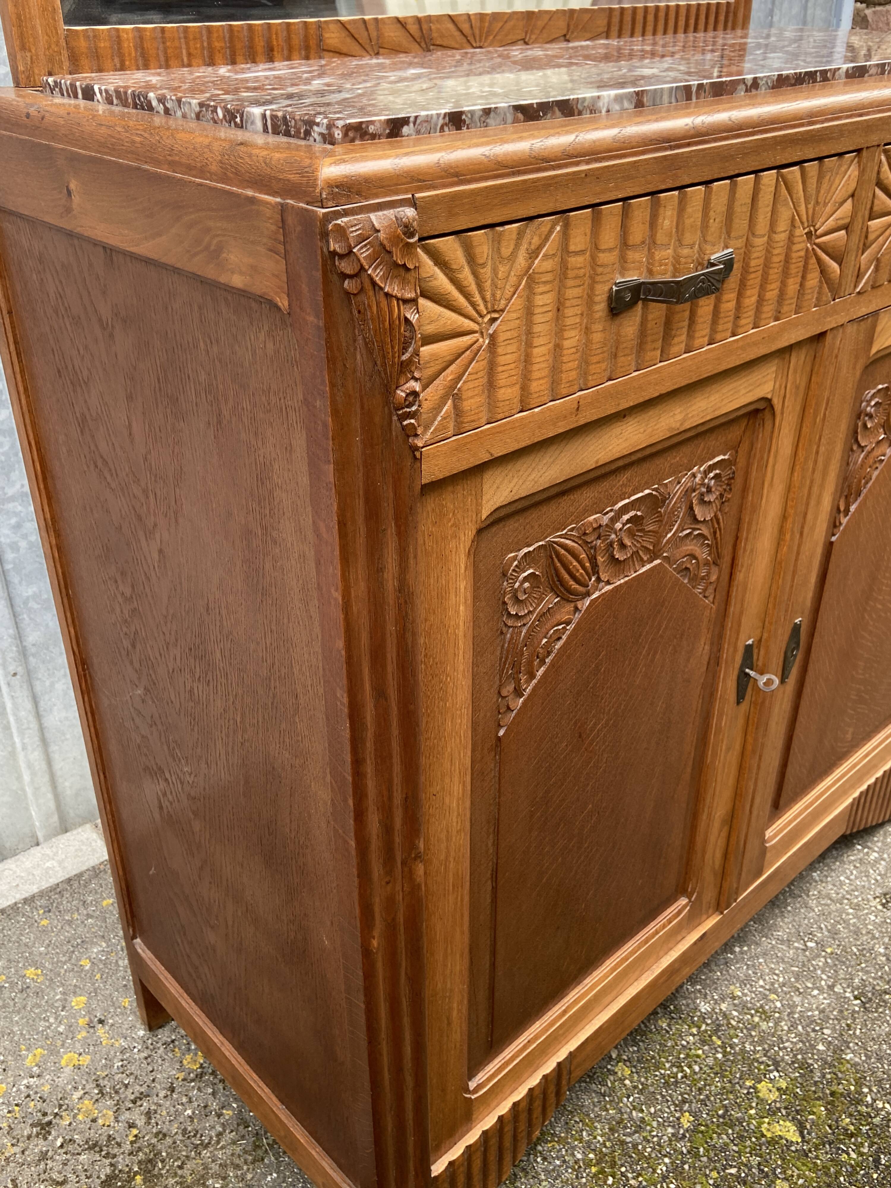 French Art Deco buffet in solid wood