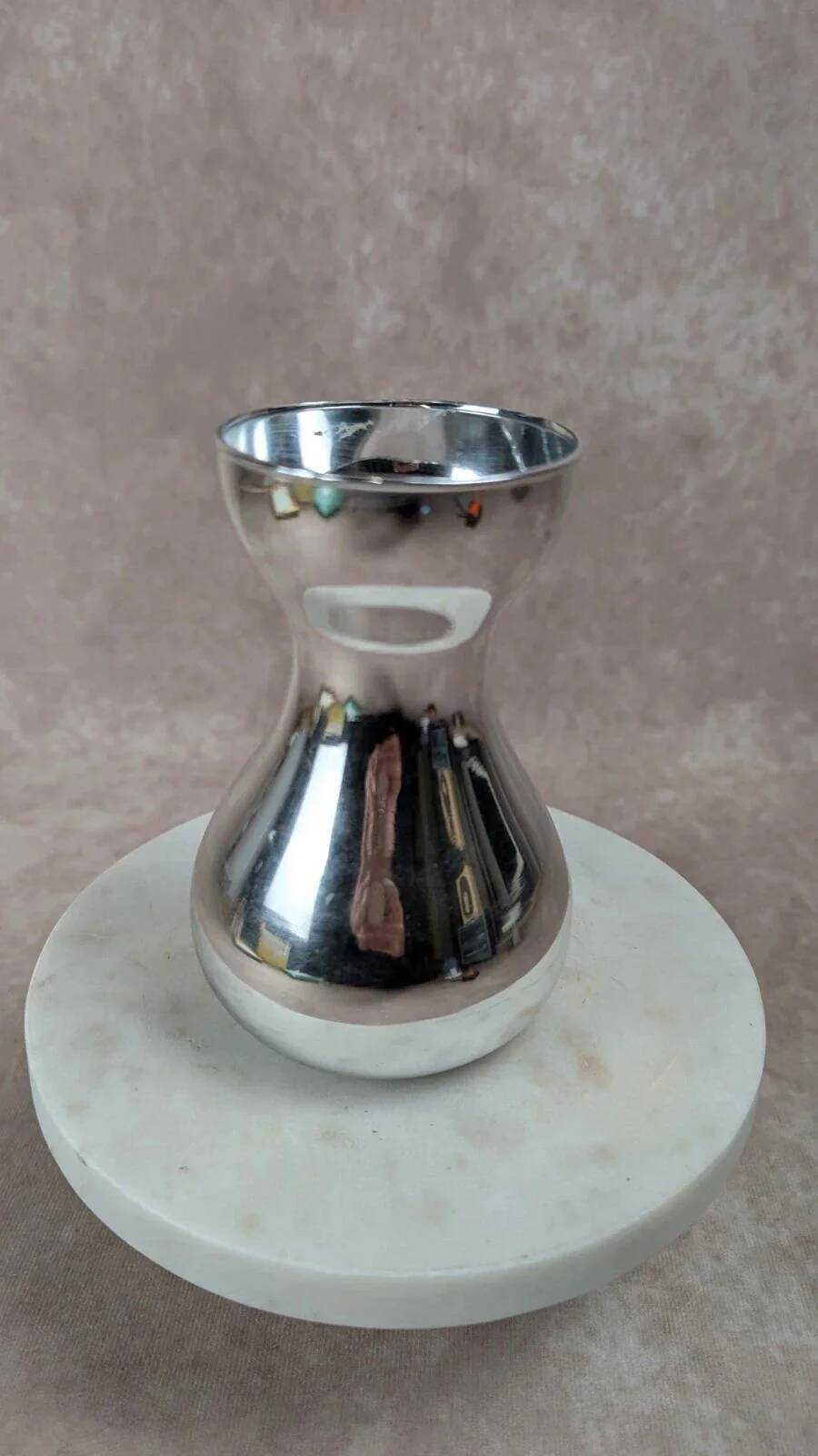 Vintage silvered glass vase