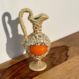 Carafe/Amphore/Vase ancien beige et orange