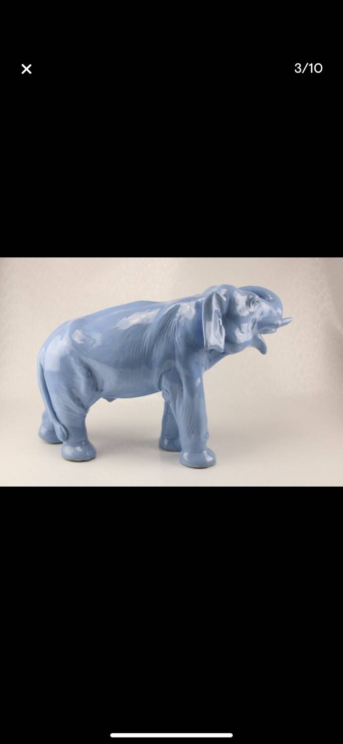 Light blue ceramic elephant