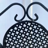 Vintage 1950s fireplace screen, fan shape.