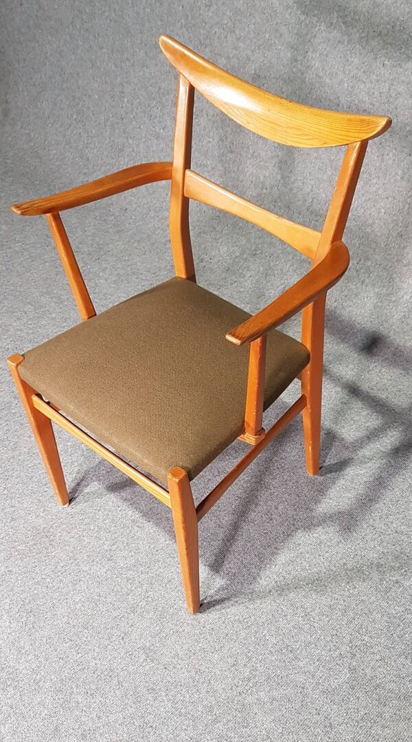 Ensemble de 4 fauteuils de salle à manger en corne de vache allemands par Lübke, années 1950, extrêmement rares