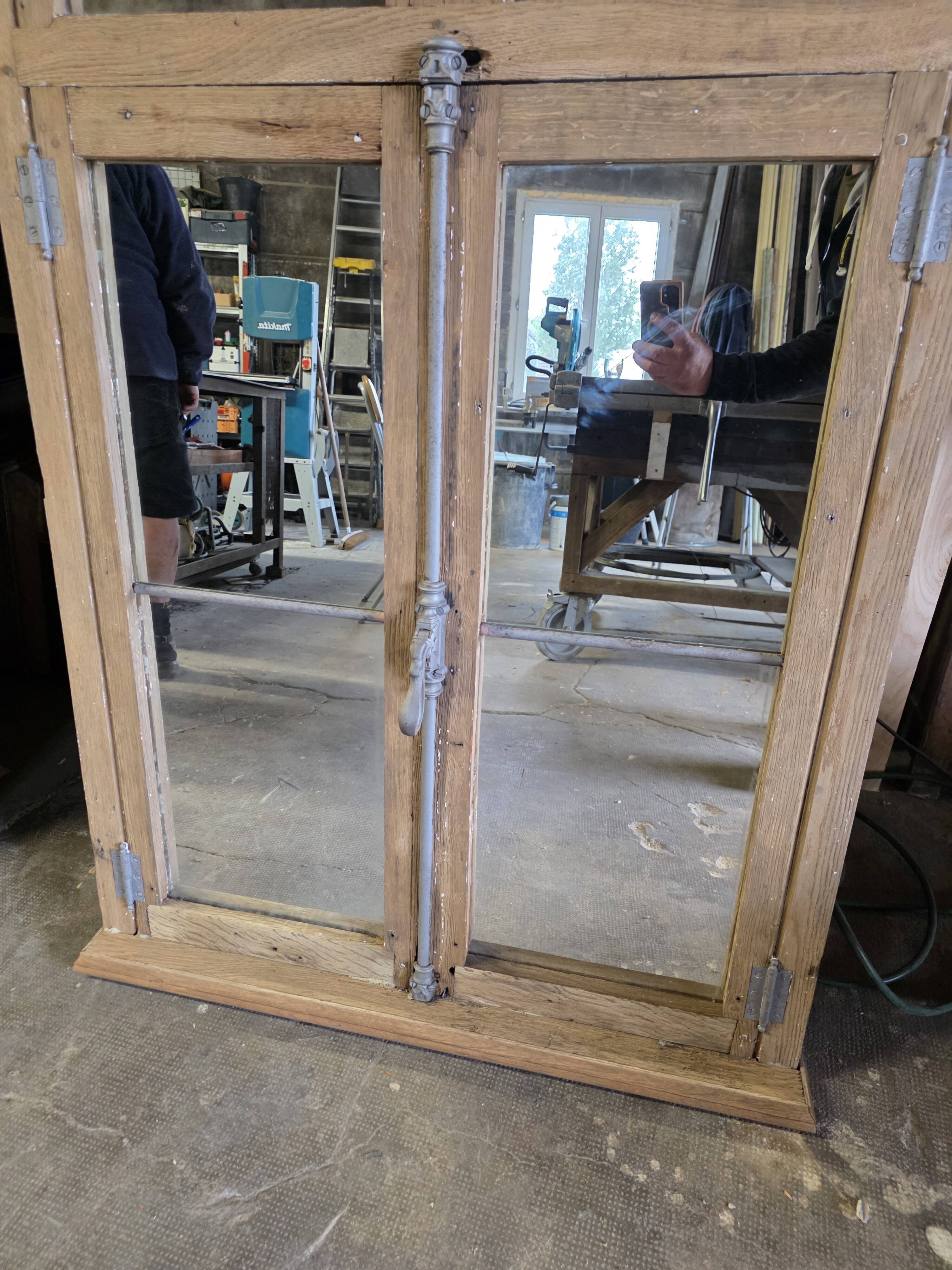 Eighteenth-century oak window mirror.