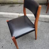 6 scandinavian black and beech chairs