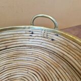 Gabriella Crespi (1922-2017) Rattan basket, tray, centerpiece