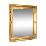 Old mercury mirror Restoration 19th century - Gilded frame with leaf