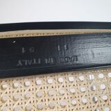 Set of 4 tubular frame and cane cantilever dining chairs Breuer Marcel italy, 1970s