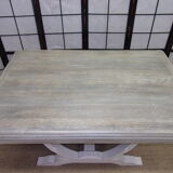 Art-deco table solid oak patina with lime
