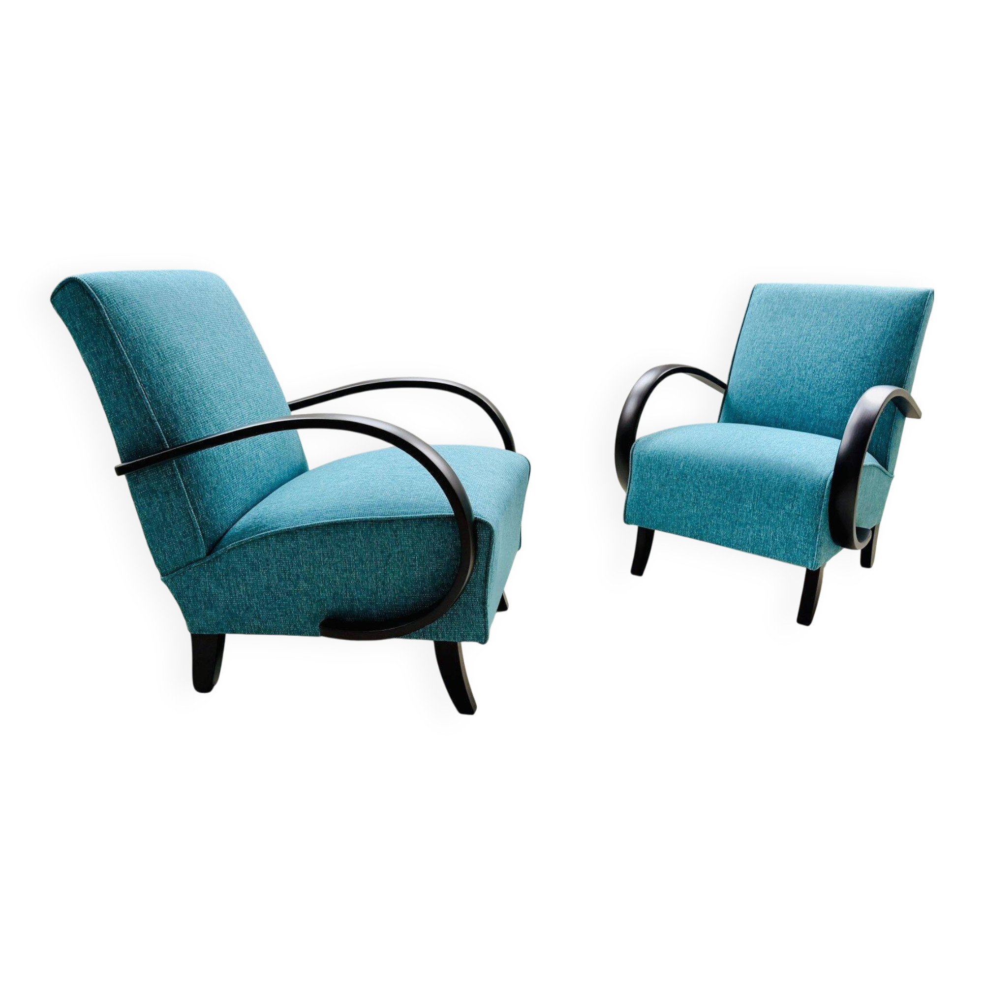2x Fauteuils Jindrich Halabala originaux 1940
