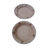 Hollow round dish and round dish in Gien earthenware nice model