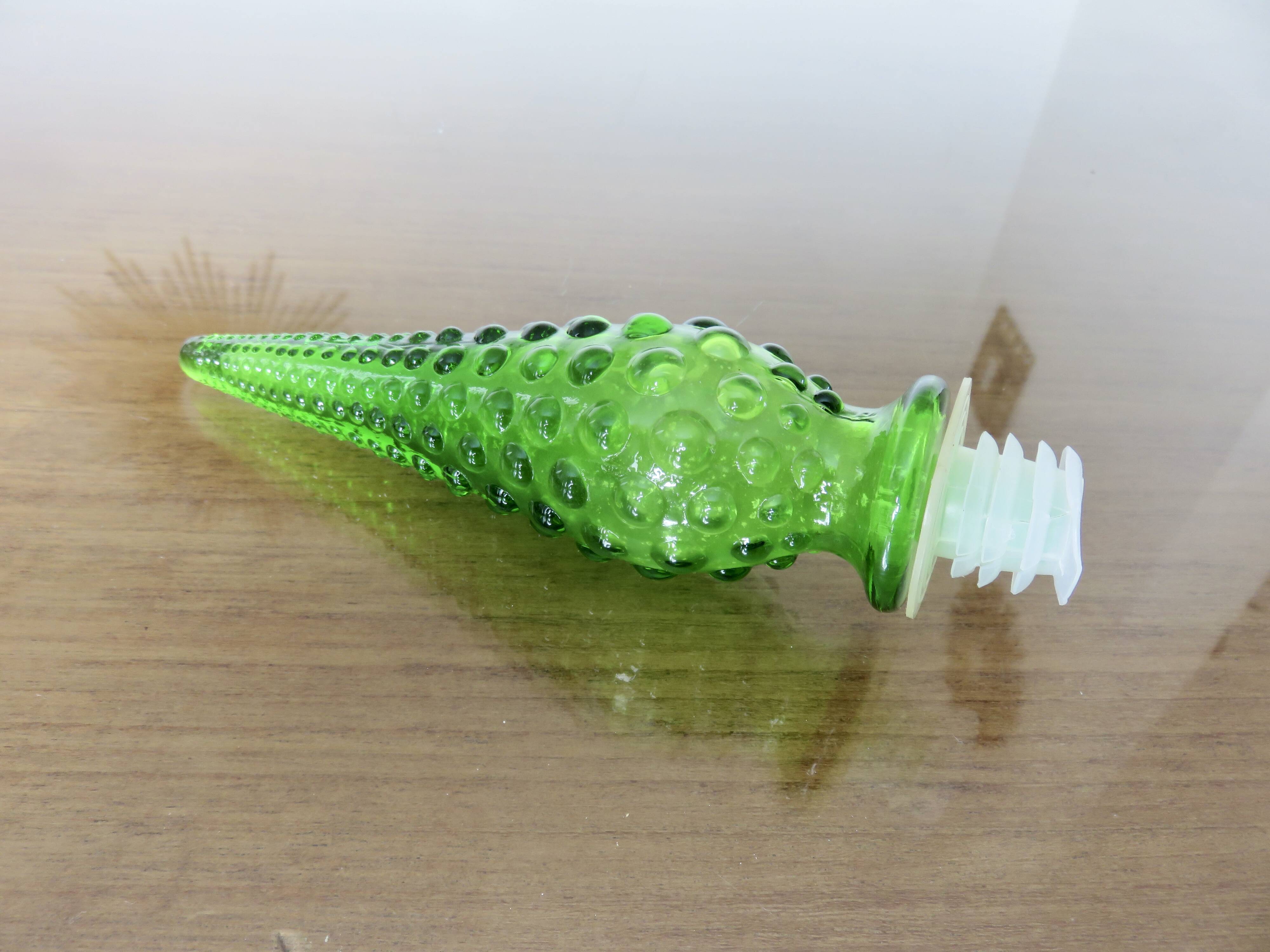 Bottle, carafe Italy, Empoli, in bubbled glass 1960