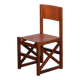 Vintage chair in solid wood and leather, 1980