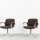 Mid-Century Modern Vintage Brown Aluminum German Chairs by Mauser, 1970s, Set of 2