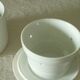 Old white porcelain water dish