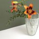 Vintage vase in carved glass with geometric motifs 70s
