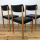 Set de 3 chaises Baumann années 60 hêtre et simili cuir