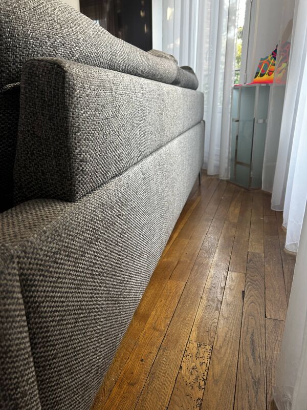 Canapé Burov Beaubourg XXL en tissu gris