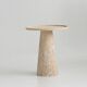 Pedestal cone side table in travertine