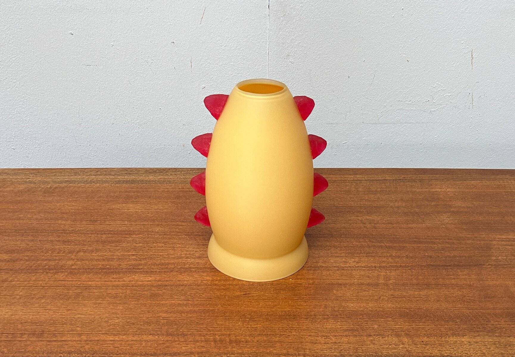 Postmodern glass table lamp from Trait D'Union, 1980s.