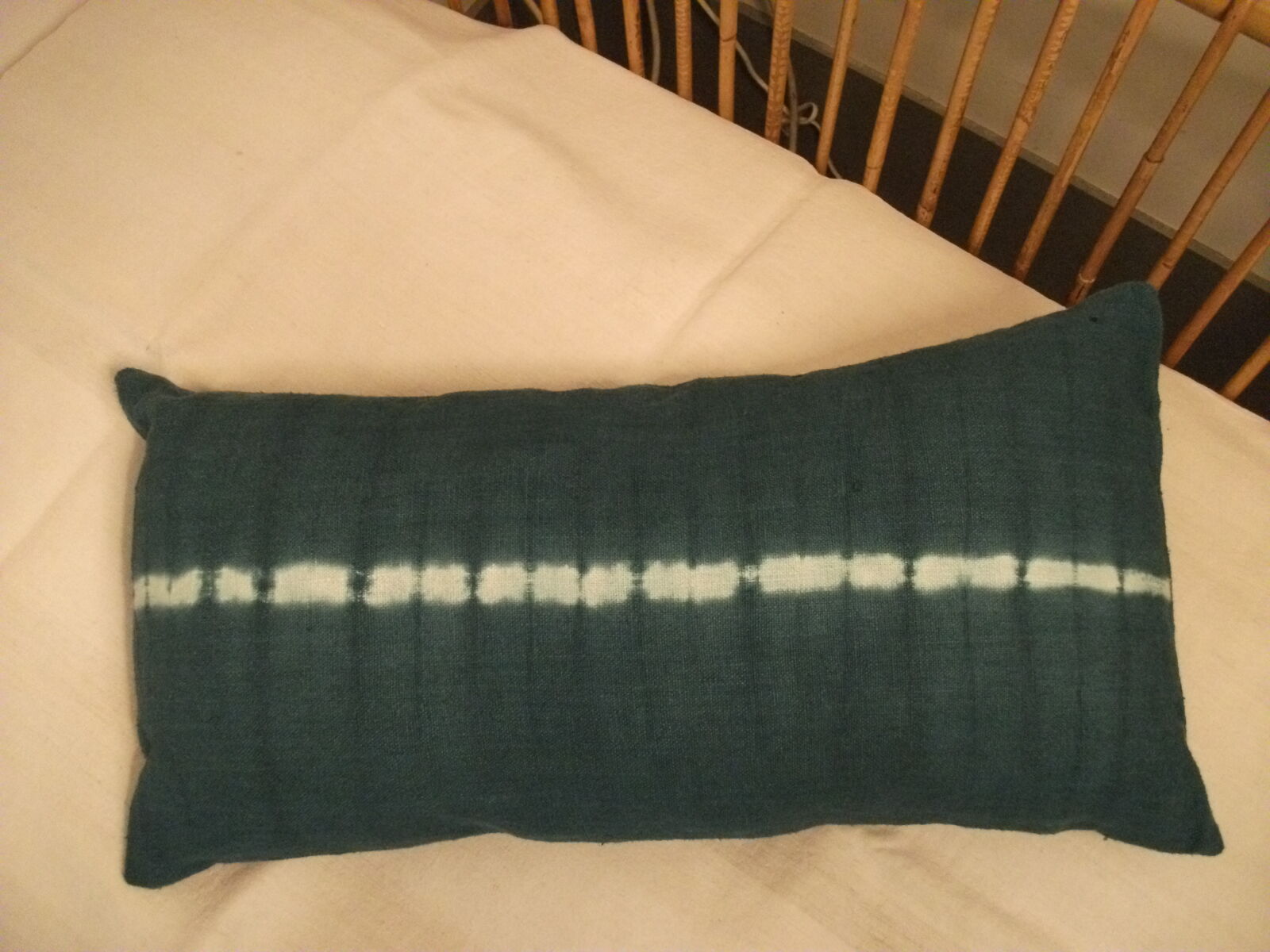 Colorful antique linen cushion