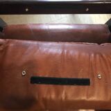 Fauteuil en cuir et palissandre Sergio Asti