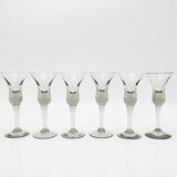 Decanter and Cordial Glasses in Grey Smoked Glass from Holmegaard Denmark, 1950s, Set of 7