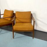 Mid-century modern pair of Walter Knoll armchairs model 550 from 50s