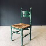 Rustic Austrian Alps Green Side Chairs, Austria, 1950s, Set of 2