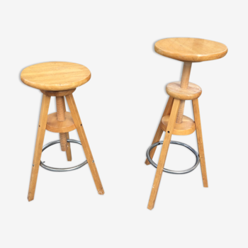 Pair of screw stools year 80