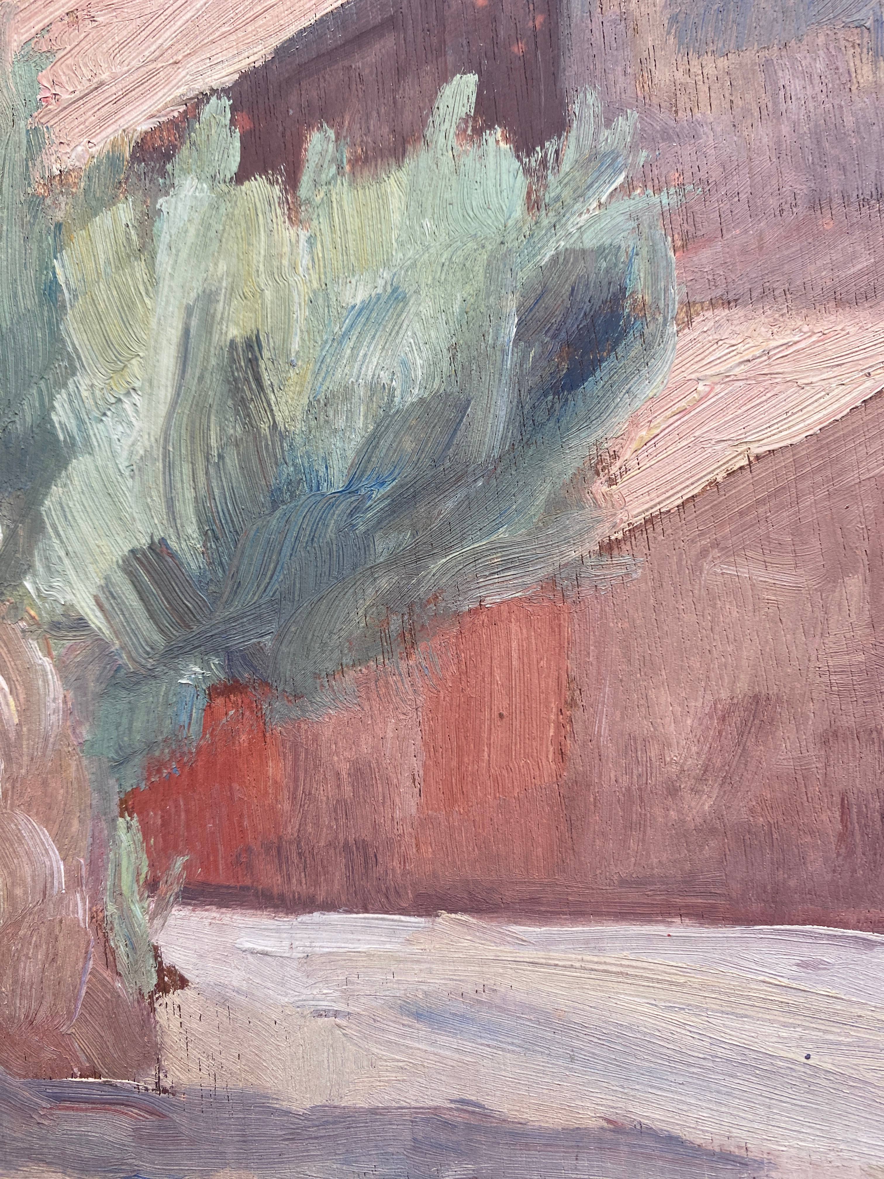 Painting bifacial view orientalist and mediterranean navy signed mid-xx°