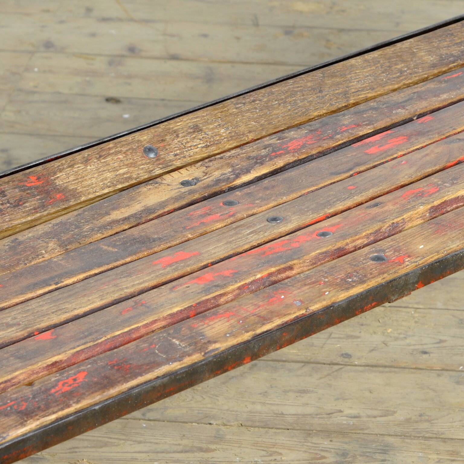Riveted iron park bench 1920s