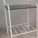 Bedside table metal glass 60s