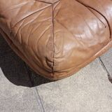 Vintage leather pouf